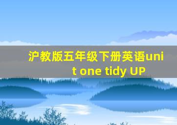 沪教版五年级下册英语unit one tidy UP